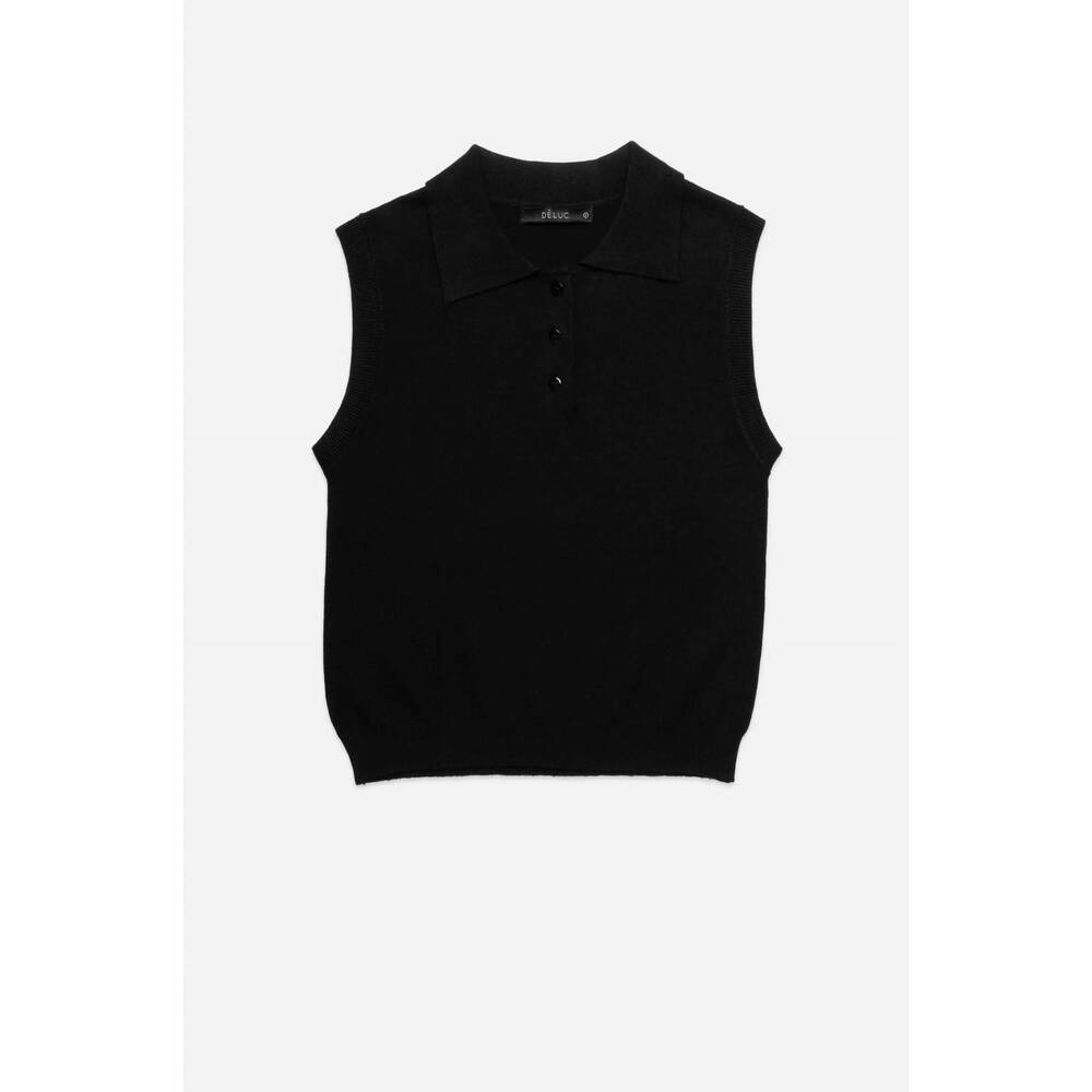 NEW DELUC women's cassio knit top in black